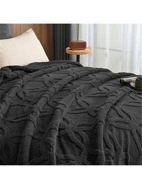 Sherpa Fleece Throw Blanket Soft Plush Cozy Warm Jacquard Bed Couch Blanket